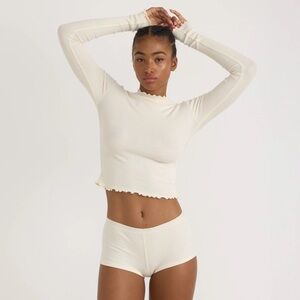 Organic Basics Core Rib Mock Neck Long Sleeve Tee